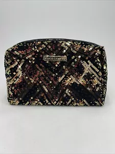 Vince Camuto Gold Schwarz Bronze Pailletten Kosmetiktasche/Zubehörtasche 10"x5,5"x4,25" - Bild 1 von 8