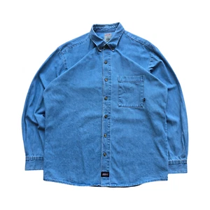 Vintage Dickies Denim Long Sleeve Button Up Shirt Mens Large - Picture 1 of 11