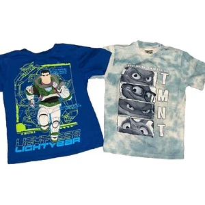 Buzz lightyear & Ninja Turtles Lot Of 2 T-shirts Size 8! Fast Shipping! - Picture 1 of 4