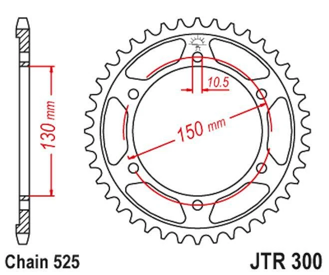 Corona 46 denti passo 525 JT Sprockets FZ8 N S Fazer 2010 2011 2012 2013 2014 15 - Immagine 1 di 1