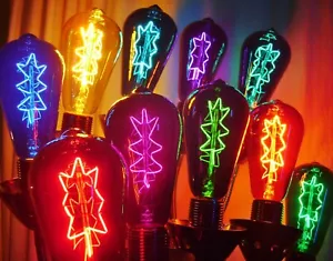 Light Bulbs - ST64 Atomic Star Light Bulbs - Color Variety - Picture 1 of 28