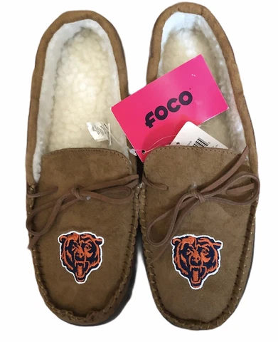 Foco NFL Chicago Bears Mens Moccasins Slippers Size Small 7/8 NFL Licensed NEW Cover