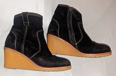 Boden черная замша на танкетке ботинок США 6 / Великобритании 4 / ЕС 37  - Изображение 1 из 4