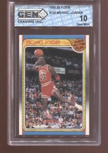 Michael Jordan 1988-89 Fleer #120 All-Star MVP HOF Chicago Bulls GEM MINT 10
