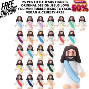 25 Pcs Little Jesus Figures Original Design Jesus Love You Mini Rubber Jesus Toy - Picture 1 of 7