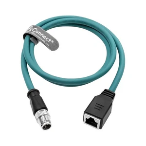 M12 X-Code 8-Pin Male to RJ45 Female Ethernet Cable for Cognex/Keyence Cameras - Picture 1 of 12