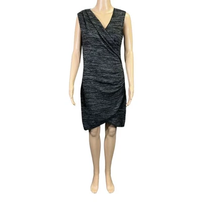 Vestido vaquero estilo RD para mujer pulóver envolvente sintético dobladillo tulipán negro gris mediano Foto 1 de 4