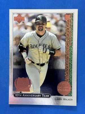 1999 Upper Deck 10th Anniversary Team Double #X29 Larry Walker Rockies #/4000 - Image 1 of 2