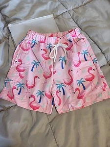 Boys 5t-6t Pink Flamingo Swim Trunks New In Package - Picture 1 of 6