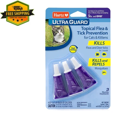 Hartz UltraGuard猫和小猫局部跳蚤蜱预防 - 3 个月 — 第 1/4 张图片