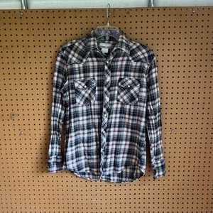 Wrangler Wrancher Herren Langarm Perlen Druckknopf Flanell Hemd Größe Medium - Bild 1 von 9