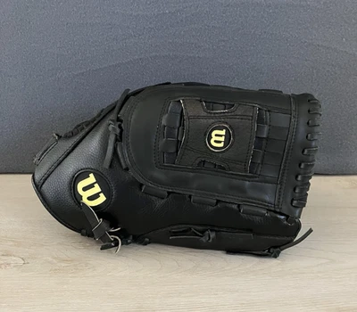 Guante de cuero Wilson Elite Softbol 14" A2444 derecho guante canasta tejido negro Foto 1 de 4