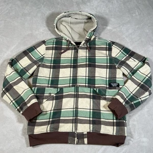 Vintage Burton Snowboards Hoodie Herren Größe Medium kariert Fleece durchgehender Reißverschluss Surf Y2K - Bild 1 von 14