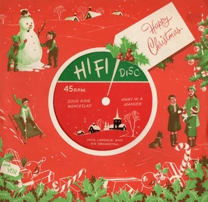 JACK LAROQUE AND HIS ORCHESTRA - CHRISTMAS CARD FLEXI DISC 45RPM - NOVEL PRESENT - Foto 1 di 5