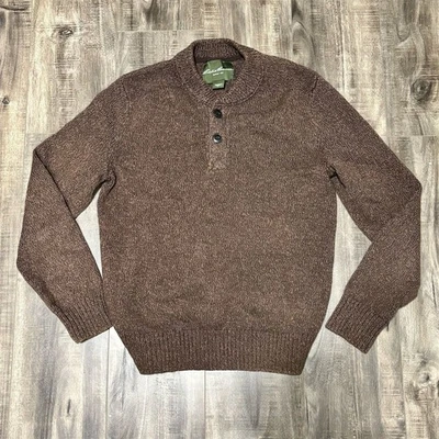 Suéter Eddie Bauer Para Hombre Marrón Henley Tejido Talla M Manga Larga Informal Foto 1 de 4