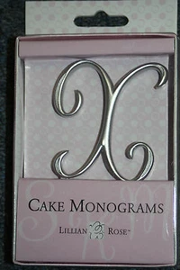 Letter X Silver 2 1/2" Monogram 25th Anniversary Wedding Cake Topper Pick - Picture 1 of 1