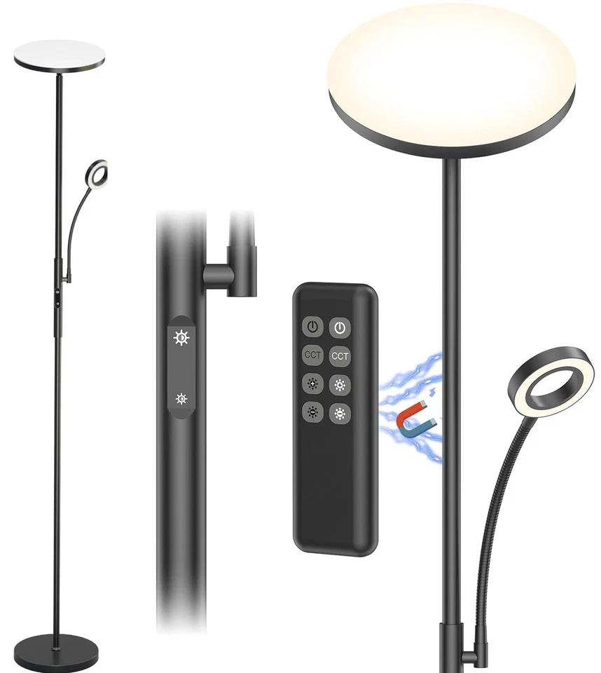 35W LED Stehleuchte Rund Deckenfluter Stehlampe Dimmbar Leselampe Schlafzimmer - Bild 1 von 4