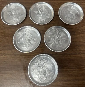 Vintage Set of 6 Everlast Forged Aluminum Coasters Very Nice Free Shipping - Picture 1 of 5
