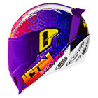 Icon Airflite Quarterflash Moto Motorcycle Motorbike Full Face Helmet Purple