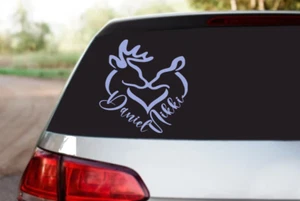 Buck and Doe Heart Couples Premium Waterproof Vinyl Decal - Picture 1 of 1