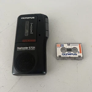 Olympus Pearlcorder S721 MicroKassette Sprachrekorder Diktiergerät Diktieren SCHWARZ - Bild 1 von 6