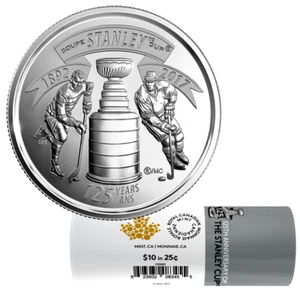 2017 CANADA 25 cent 125th Anniversary of The Stanley Cup Special Wrap Roll  A17 - Picture 1 of 1