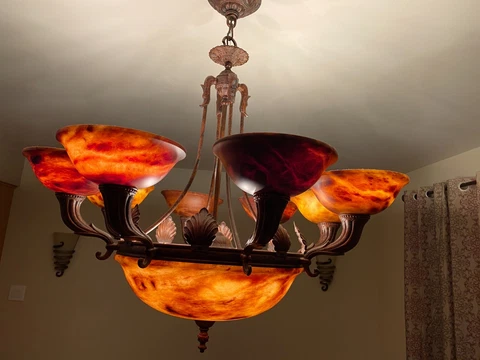 chandelier pewter and alabaster Approx. 4FT X 4FT Cover