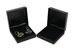 Black Nero Sturdy Plastic Earring Box Adornment Display Jewellery Presentation - Picture 1 of 4