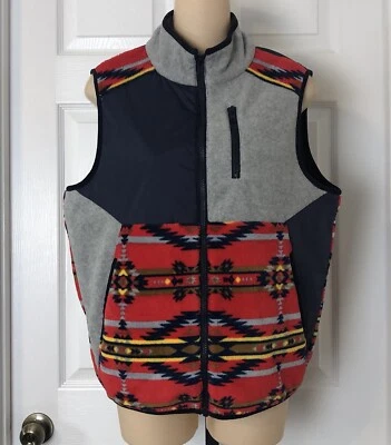 Chaleco para mujer Asos Mixed Media pequeño suroeste azteca polar cremallera completa frontal Foto 1 de 4