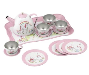 Set da tè in latta unicorno 14 pezzi inutilizzato Cath Kidston nuovo di zecca - Foto 1 di 4
