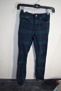 Polo Ralph Lauren TOMPKINS SKINNY Slim 5 Pocket Pants Black Watch Plaid BOYS S 7 - Picture 1 of 16