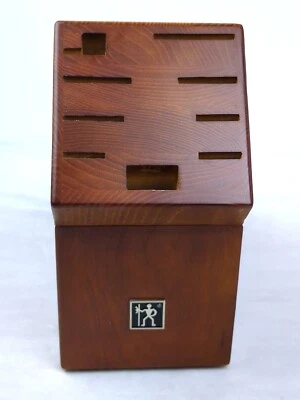 J. A. HENCKELS 9 Slot Hardwood Knife Storage Block, CHERRY Finish, NEW! - Image 1 of 4