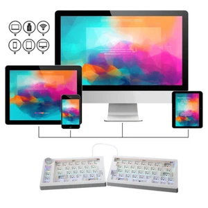 Split Mechanical Keyboard Kit 3-Mode Wireless BT Ergonomics Gasket Game Keyboard - Bild 1 von 12