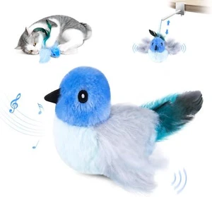 Migipaws Cat Toys,Interactive Lifelike Robin Flying Flapping Bird with blue - Picture 1 of 7