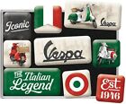 Vespa Italian Legend set of 9 mini fridge magnets in box    (na)