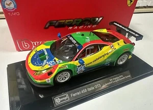 Bburago 1:43 Ferrari 458 Italia GT3 Diecast Metal Model Car Acrylic Cover Base - Picture 1 of 8