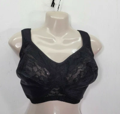 Comfort Choice NWT Women's 44DDD Black Bra Full Support Floral Lace - Image 1 of 4