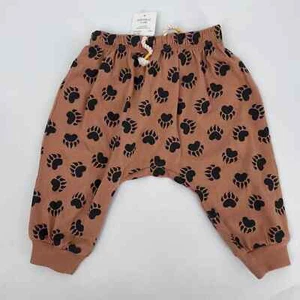 Peek Babies' Paw Print Rope Drawstring Ensemble Jogger Pants Brown 6-12M NWT - Picture 1 of 4