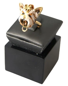 DOLCE & GABBANA Ring Gold Brass Resin Beige Dog Pet Accessory US6 /EU51/S - Picture 1 of 7