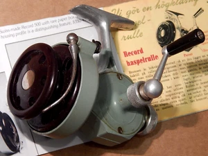 Early 50's ABU vintage Record 500 half-bail Swiss-made spinning reel/used-xclnt - Picture 1 of 10