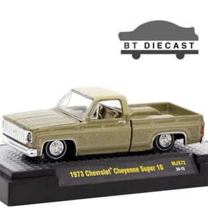 M2 1973 CHEVY CHEYENNE SUPER 10 PICK UP  1/64 LOW RIDERS BEIGE GOLD 31500 MJS72 - Picture 1 of 2