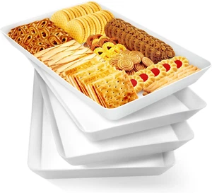 4 Pcs Serving Tray for Entertaining, Serving Platters for Snacks, Fruit, Cookies - Picture 1 of 12