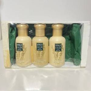 Vintage COTY 3pc VANILLA FIELDS Bath & Body Gift Set Lotion Crystals Milk Bath - Picture 1 of 6