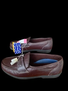VINTAGE 1990s DR SCHOLL’S TASSEL LOAFERS BROWN LEATHER NEW WITH TAGS NEVER WORN - Picture 1 of 11