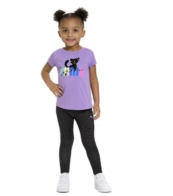 Novo com etiquetas Puma conjunto ativo infantil meninas roxo tamanho 18m - Imagem 1 de 4