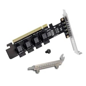1PC Stable&Durable PCIe 4.0 Adapter Card 4*U.2 NVMe PCI-E X4/8/16 to SFF-8643 - Photo 1/13