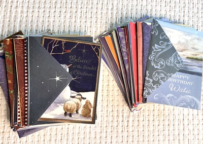 Lote de 70+ Tarjetas de Felicitación 1/2 Cumpleaños y 1/2 Navidad con Sobres Pegatinas Foto 1 de 4