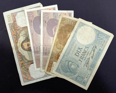 France Banknote 10 Francs, 20 Francs 1997 & 100 Francs 1976 (Lot 5 pieces) - Image 1 of 4
