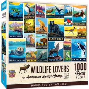 Wildlife Lovers by Anderson Design 1000 Piece Jigsaw Puzzle MasterPieces New - Picture 1 of 3