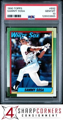 1990 TOPPS #692 SAMMY SOSA RC БЕЛЫЙ SOX PSA 10 - Изображение 1 из 2